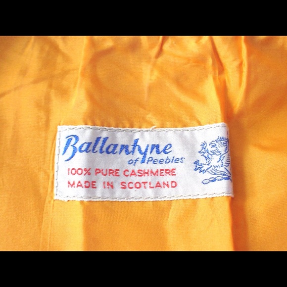 Vintage Orange Ballantyne Scotland 100% Cashmere Sweater+Pencil Skirt Suit Set - Picture 7 of 13